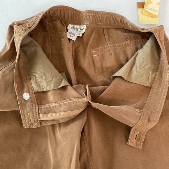 Coldwater Creek Wide Leg High Rise Soft Drape Pants 100% Tencel Flap Back Pocket - Picture 13 of 14